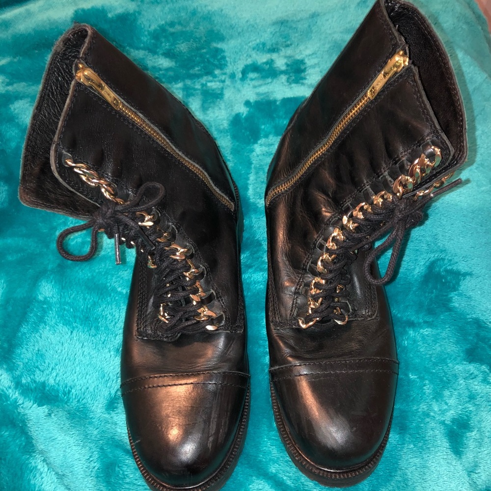 *ON HOLD* Steve Madden Gold Chain Combat Boots